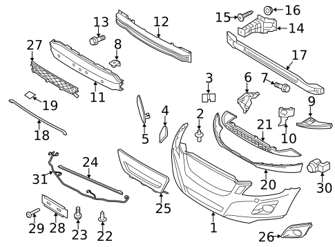 Genuine 2012 Volvo XC60 R-Design front bumper
